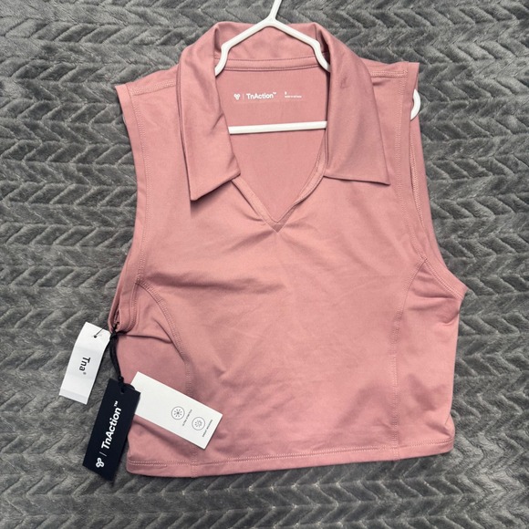 Tna TnAction Tops - Tna TnAction Outlast Sleeveless Polo S Ashy Pink‎ New Cropped Active Top (1659)